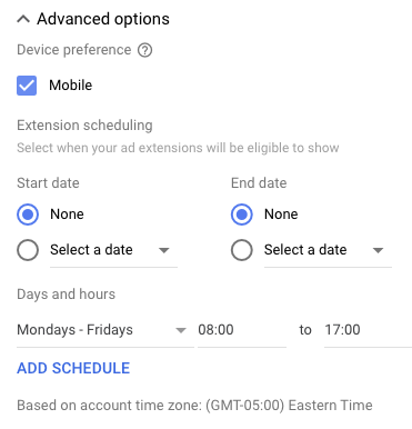 Google ad call extensions 