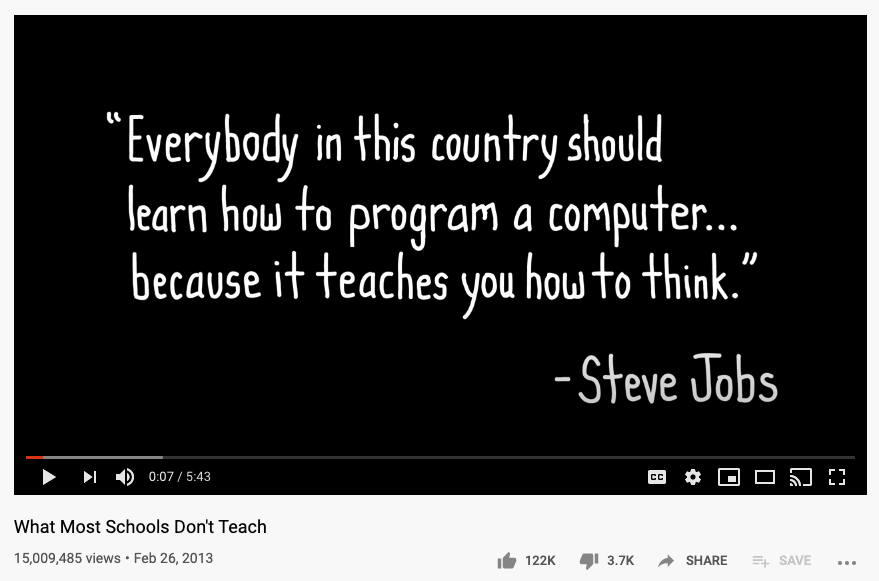 YouTube ad example from Code.org 