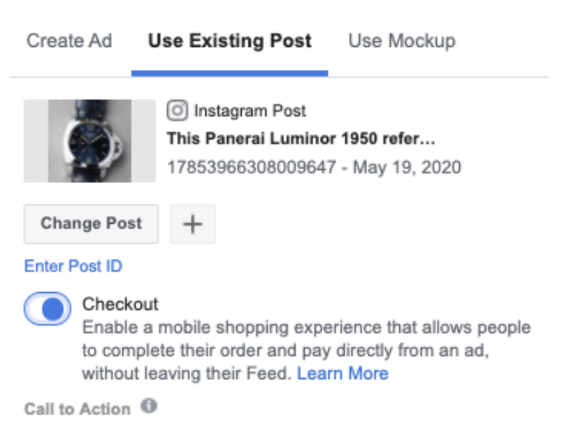 Steps on how to run Instagram Ads with tagged products