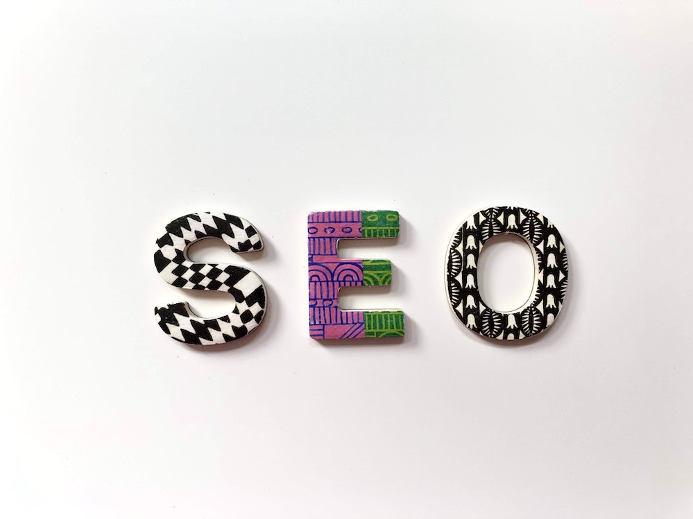 ceramic letters spelling out SEO