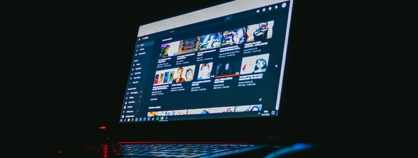 watching youtube on a computer